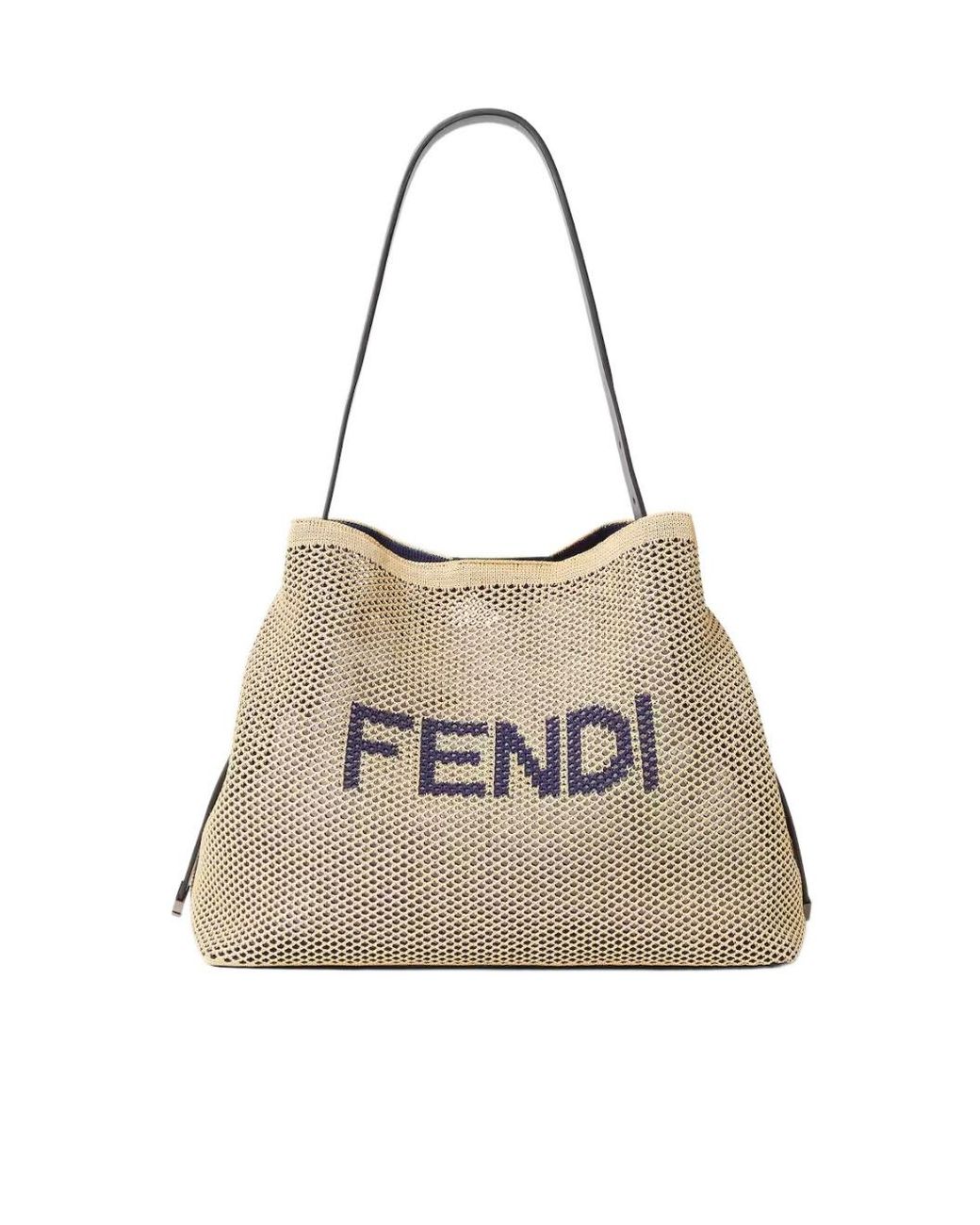 Fendi Natural Logo Printed Soft Large Hobo Bag for men
