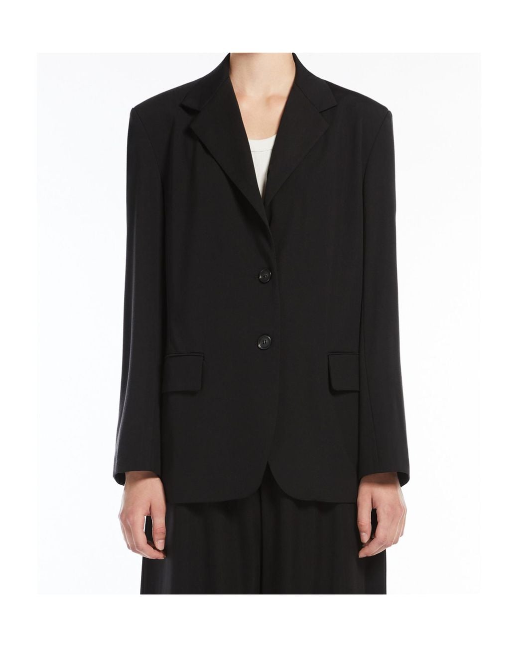 Weekend by Maxmara Black Ebano Single-Breasted Tailored Blazer