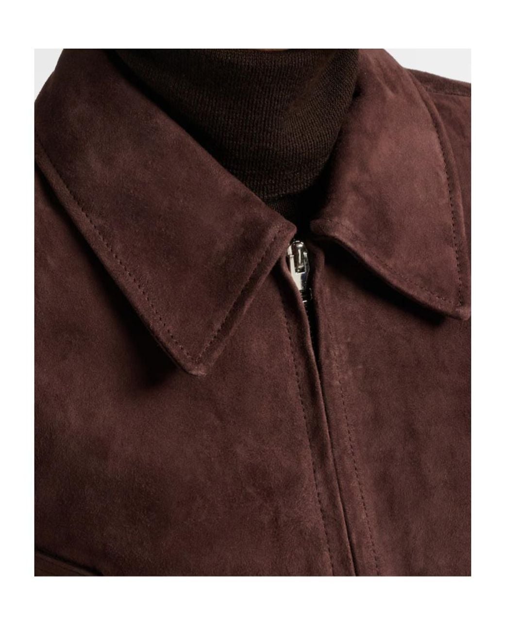 Agolde Brown Nahla Zip-Up Leather Jacket