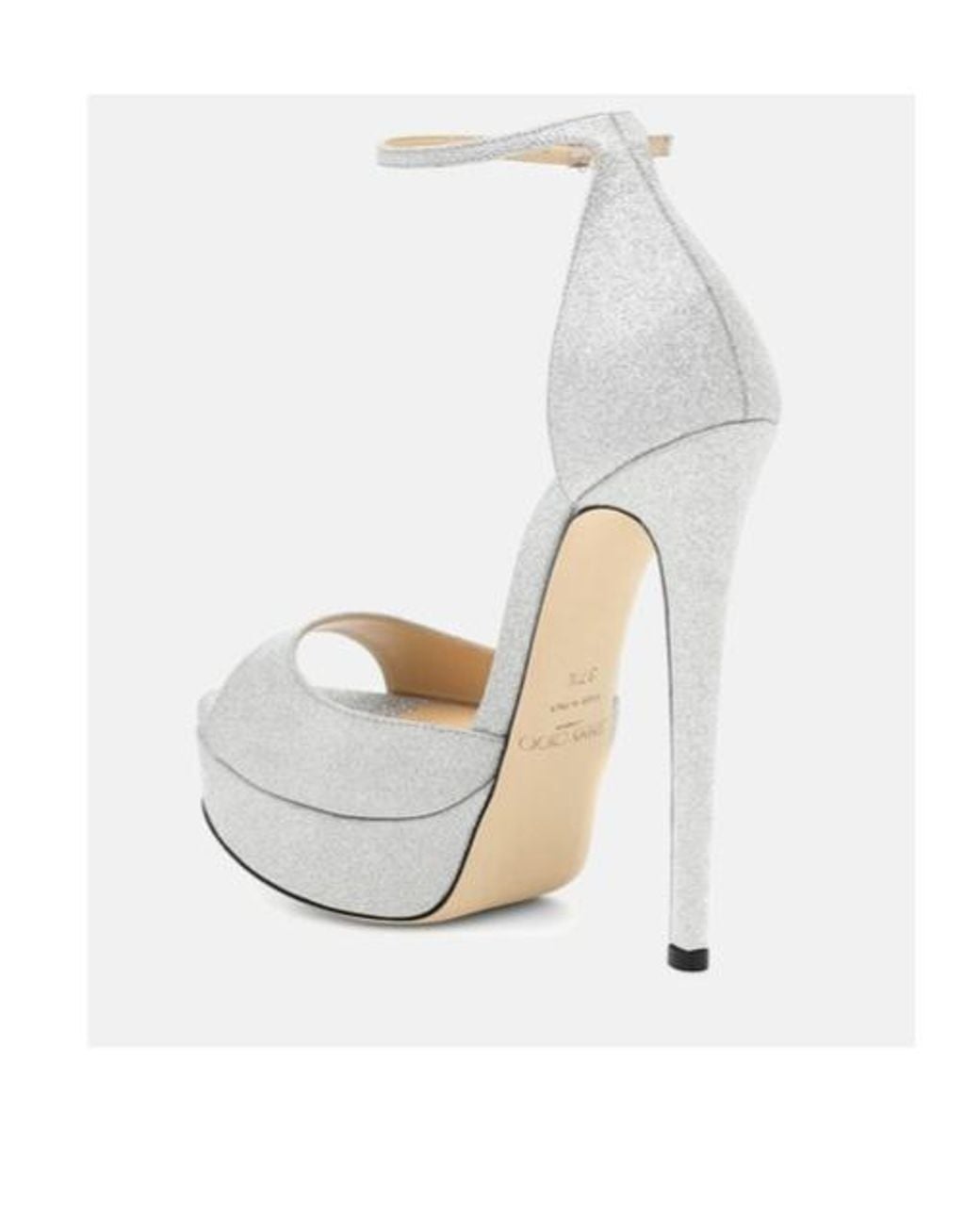 Jimmy Choo White Max 150 Glitter Sandals