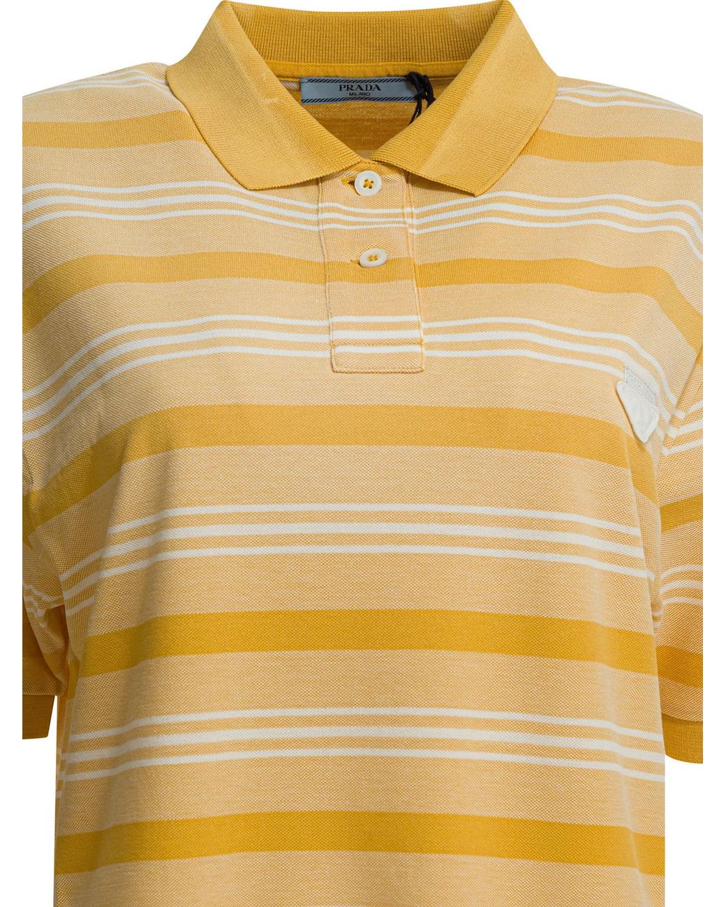 Prada Yellow Short-Sleeved Striped Dress