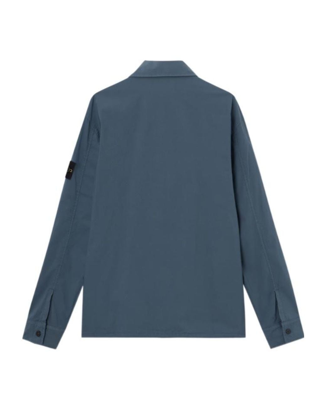 Stone Island Blue Comfort-Fit Zip-Up Overshirt With Chest Pockets for men