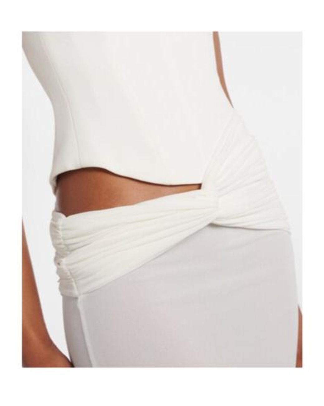 Alex Perry White Draped Crepe Jersey Corset Dress