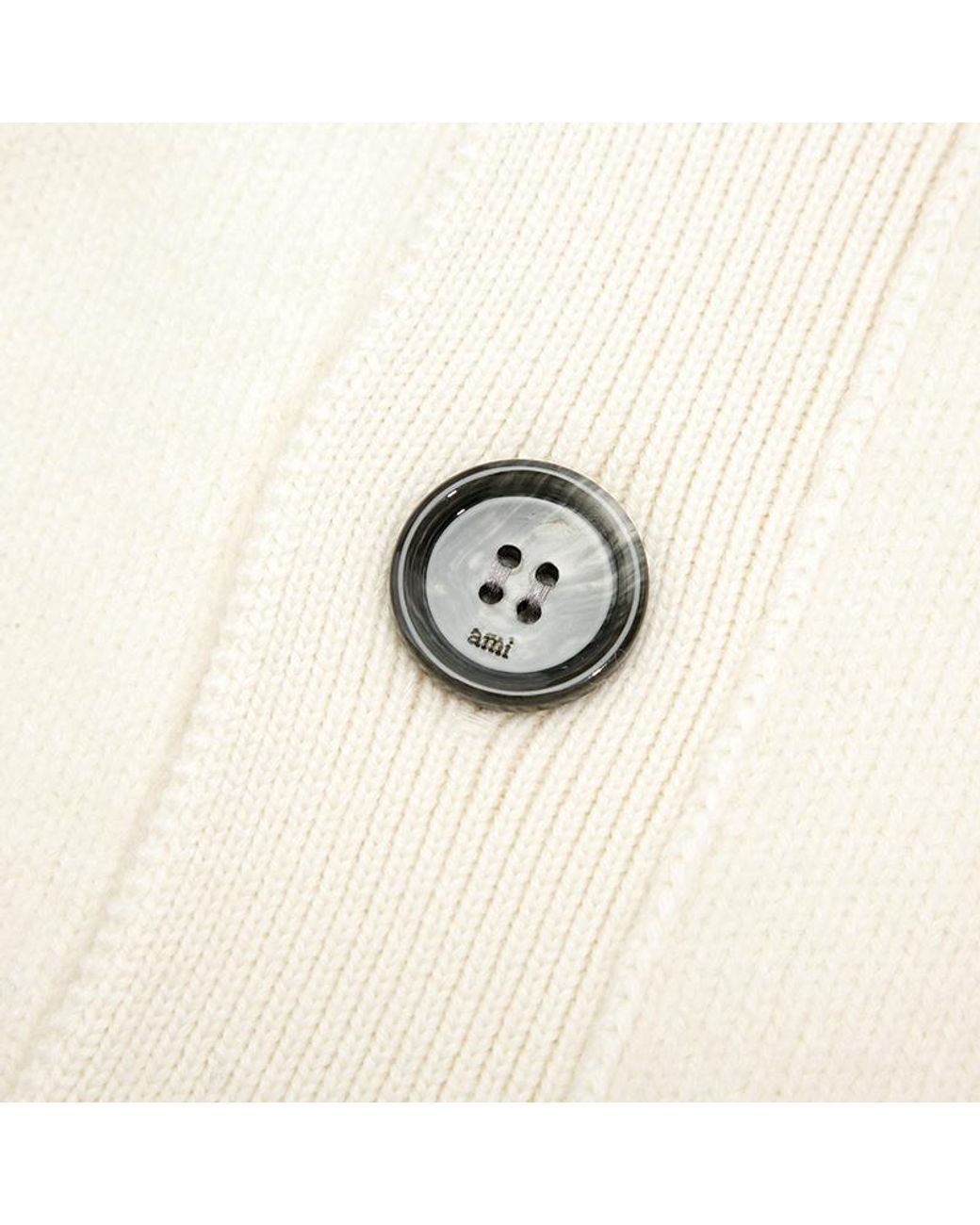 AMI White Ami De Coeur V-Neck Cardigan for men