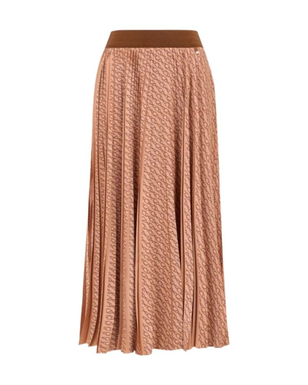 Herno Brown Pleated Midi Skirt