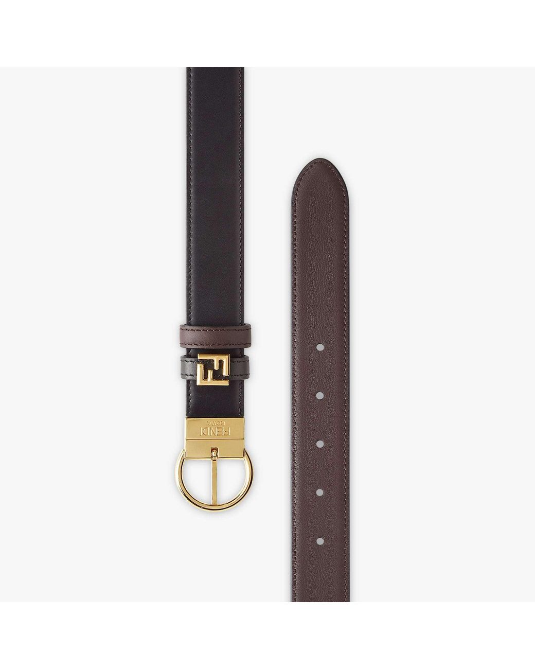 Fendi White Logo Plaque Reversible Belt