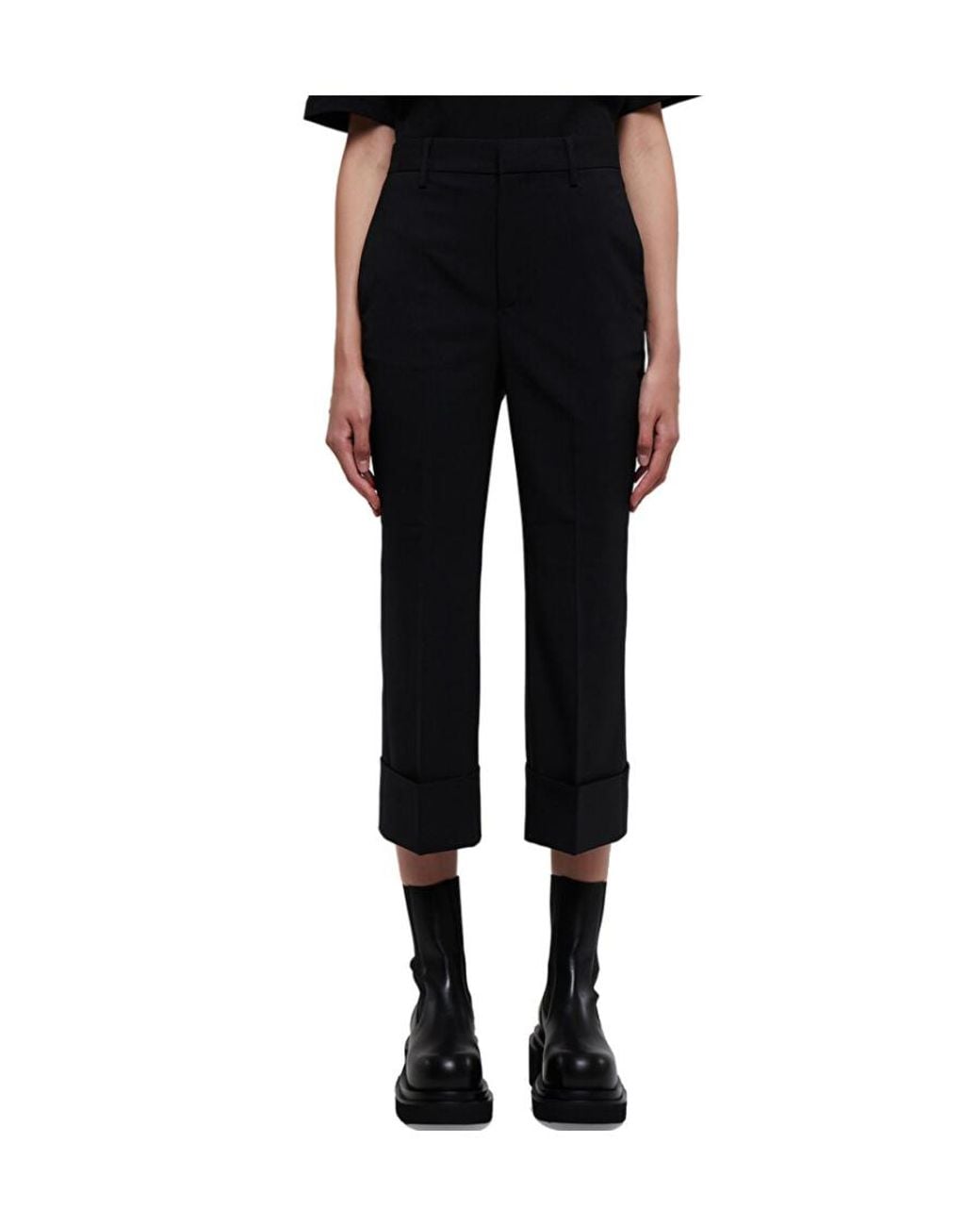 DSquared² Black Cropped Flare Trousers