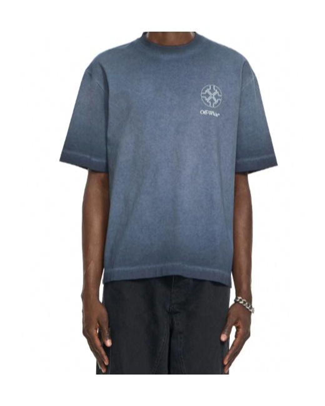 Off-White c/o Virgil Abloh Blue Half Arrow Skate Crewneck T-Shirt for men