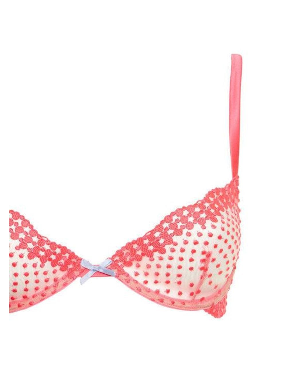 Fleur du Mal Pink Dotty Demi Bra