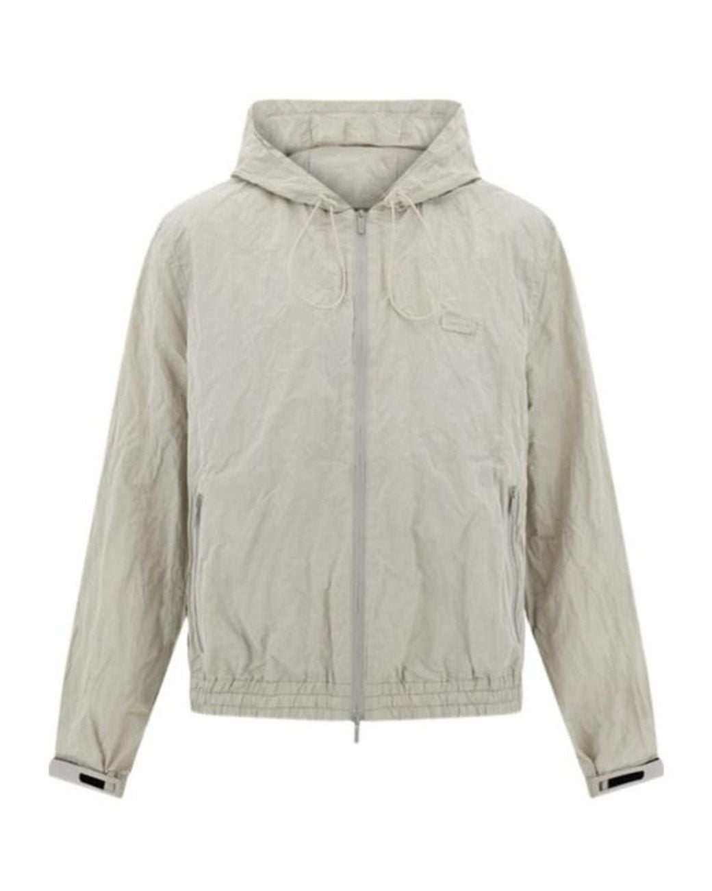 Ferragamo Gray Ferragamo Hooded Windbreaker Jacket for men