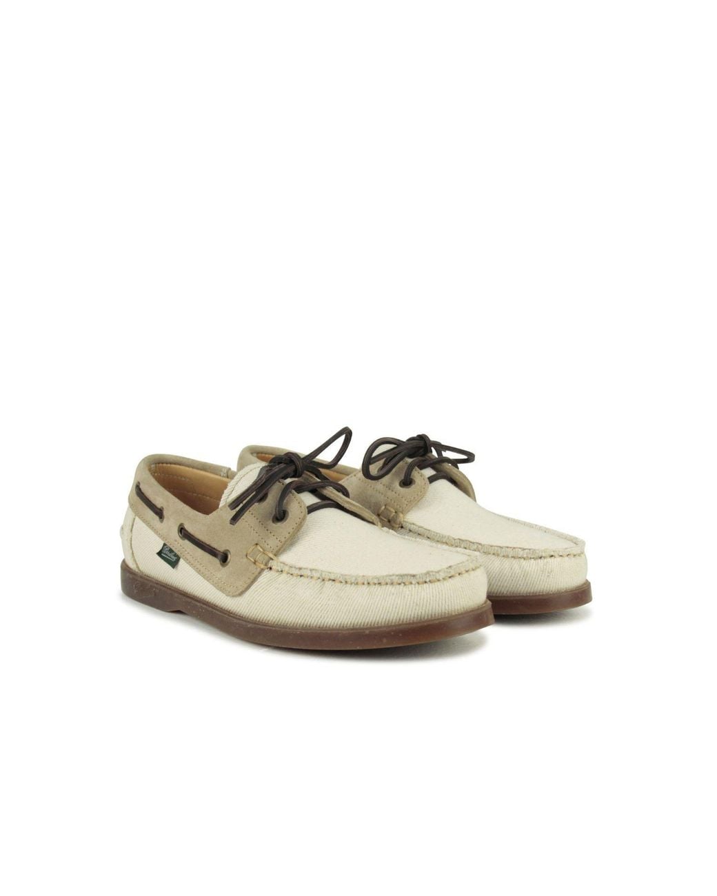Paraboot White Lace-Up Boat Shoes for men