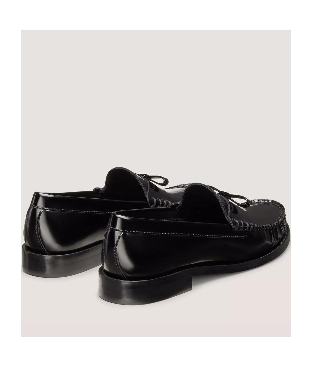Stuart Weitzman Black Round Head Loafer Shoes