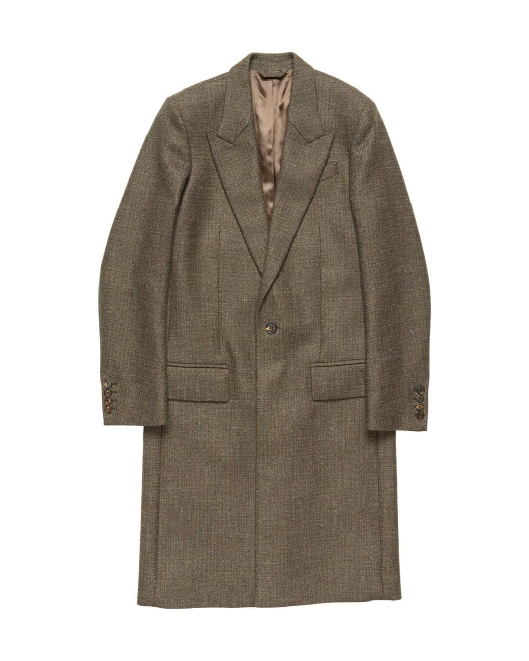 Acne Brown Wool Single-Breasted Coat for men