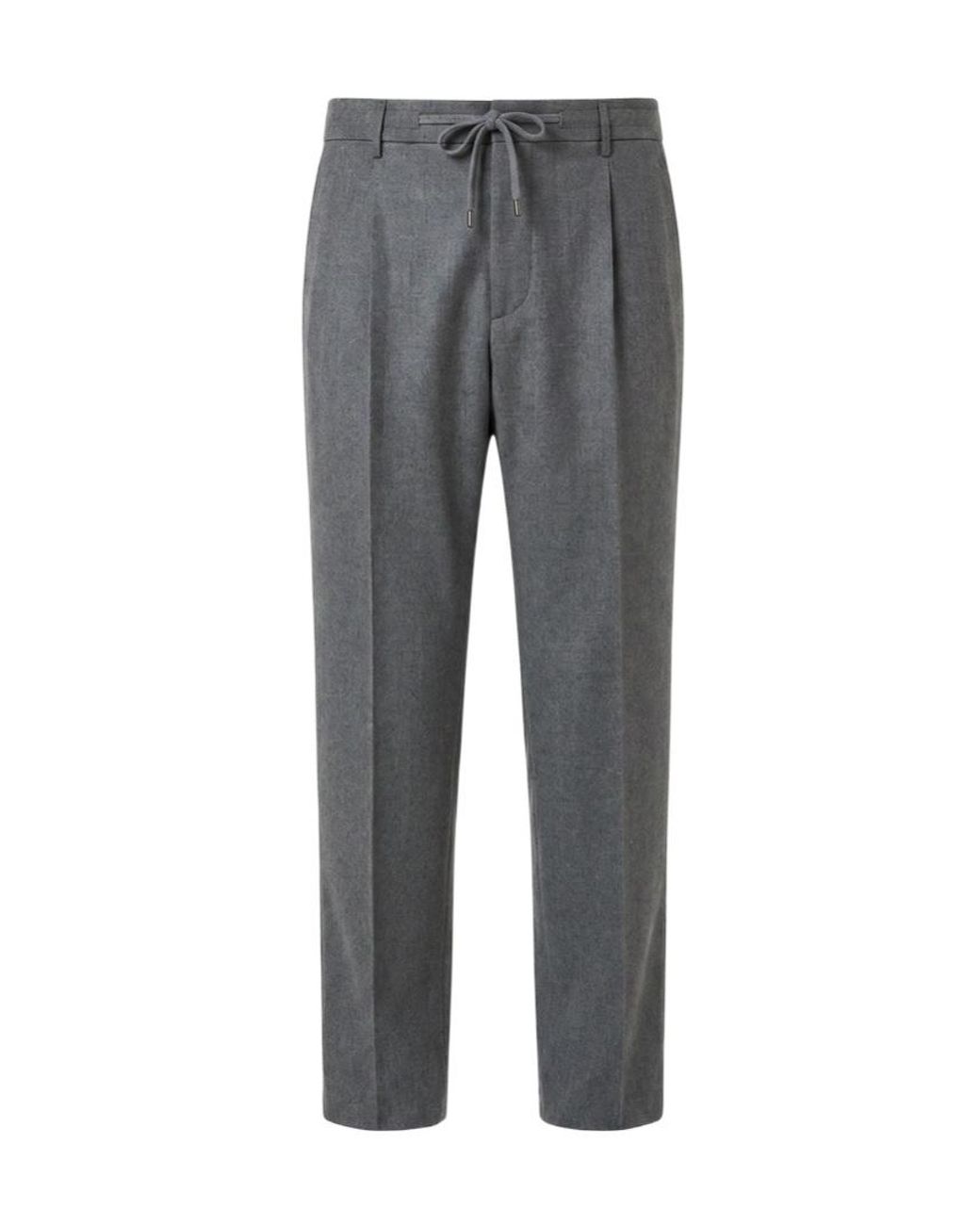 Peserico Gray Pressed-Crease Trousers for men