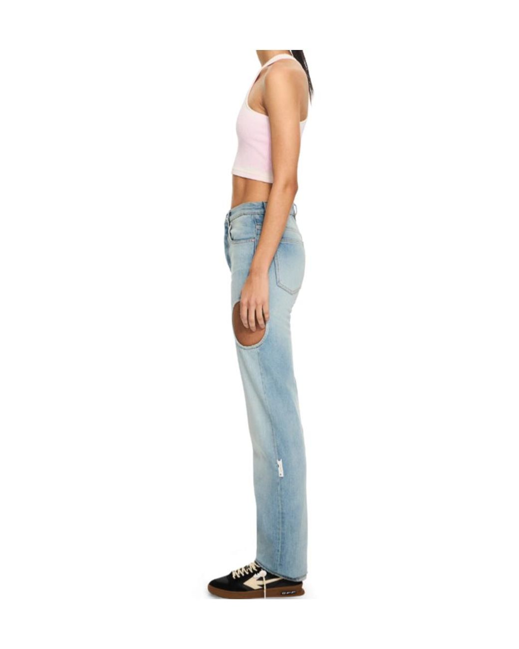Off-White c/o Virgil Abloh Blue New Meteor Cut-Out Jeans