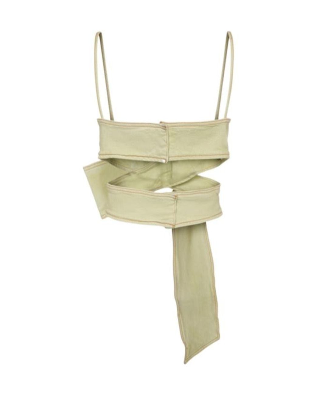 Blumarine Green Denim Top W/Bow