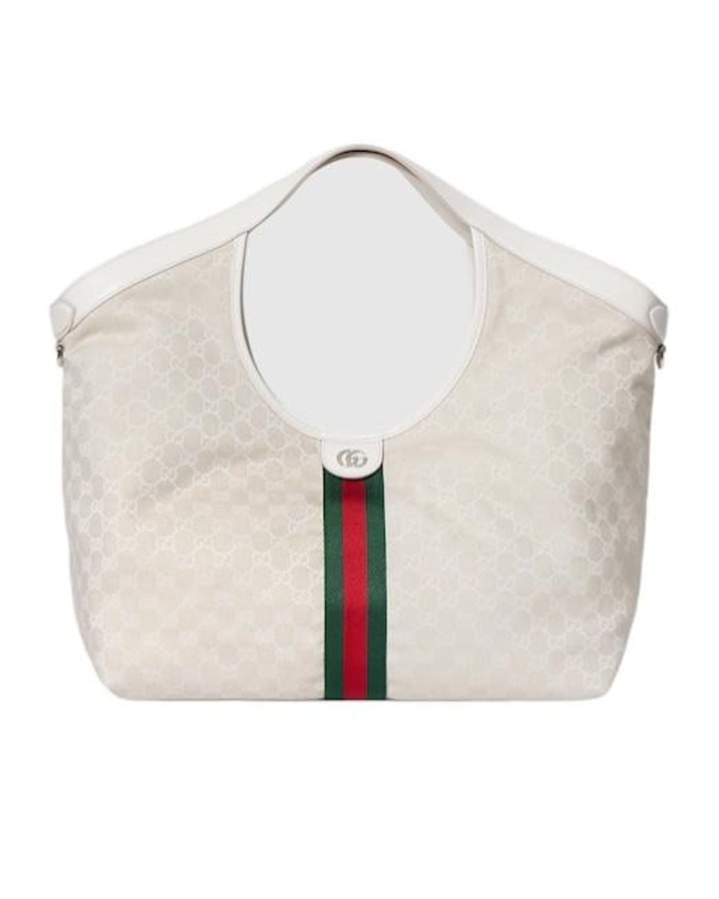 Gucci White Giglio Large Tote Bag