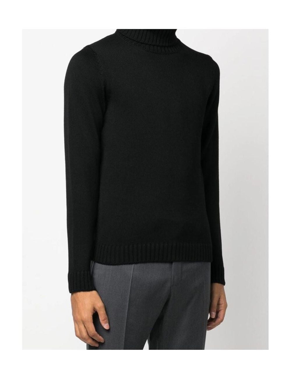 Zanone Black Turtleneck Knitted Jumper for men