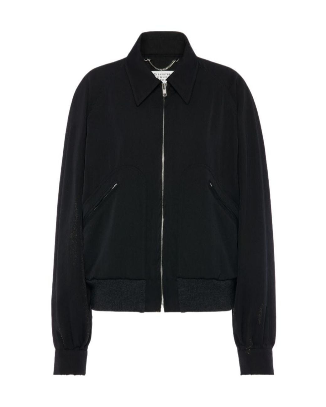 Maison Margiela Black Zip-Up Bomber Jacket