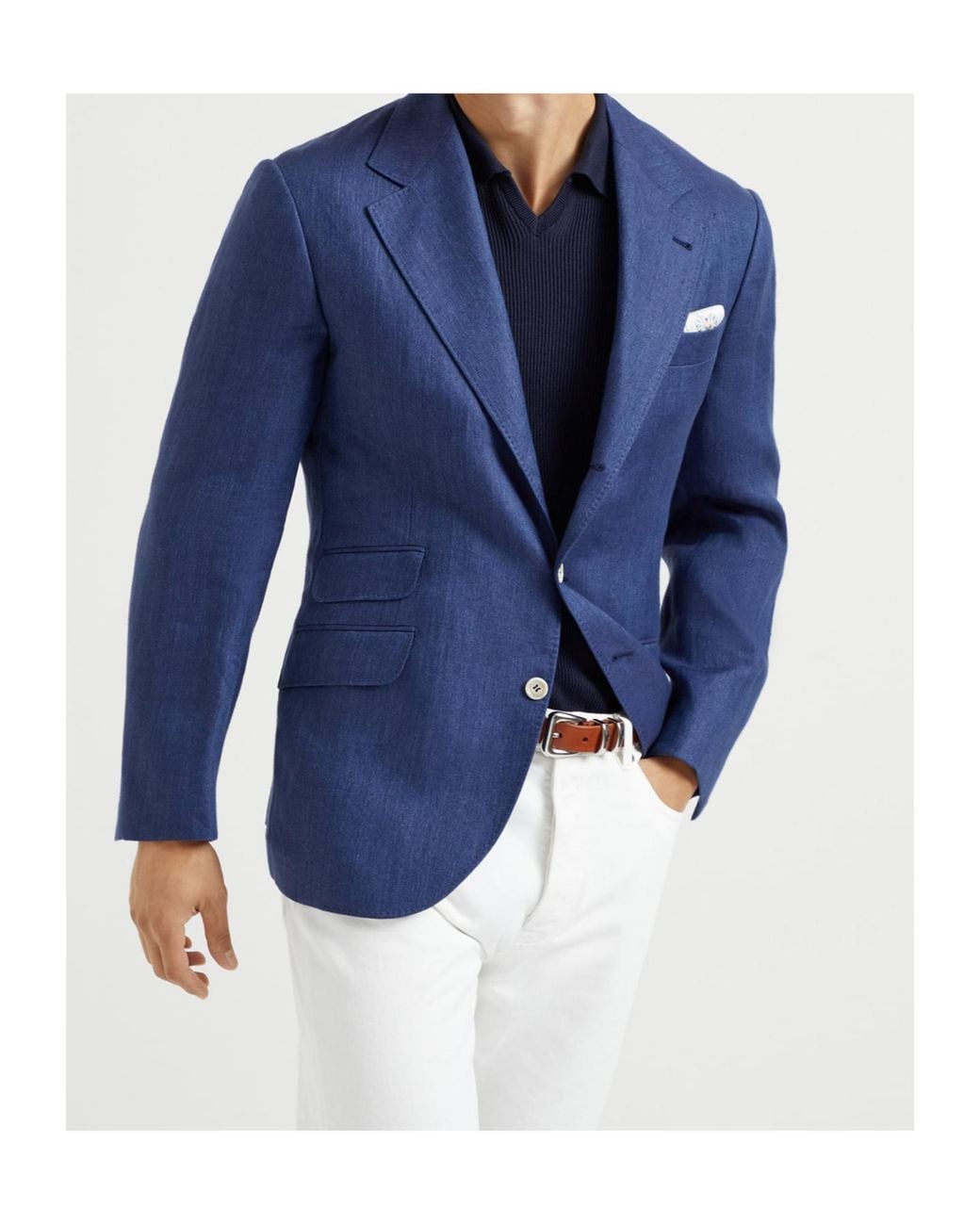 Brunello Cucinelli Blue Cavallo Blazer for men