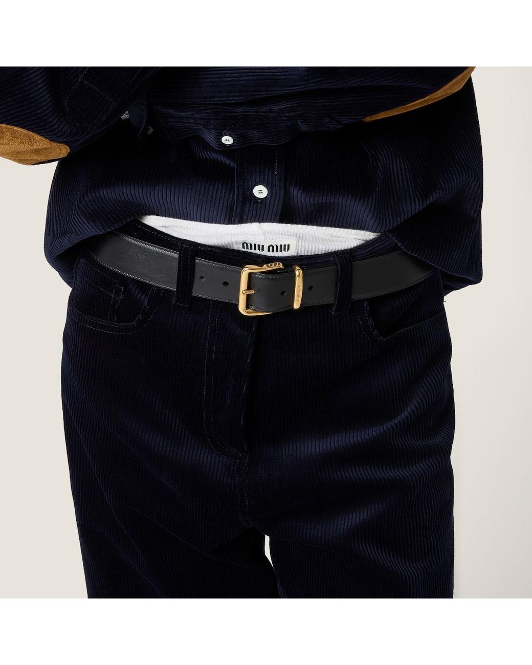 Miu Miu Blue Corduroy Pants
