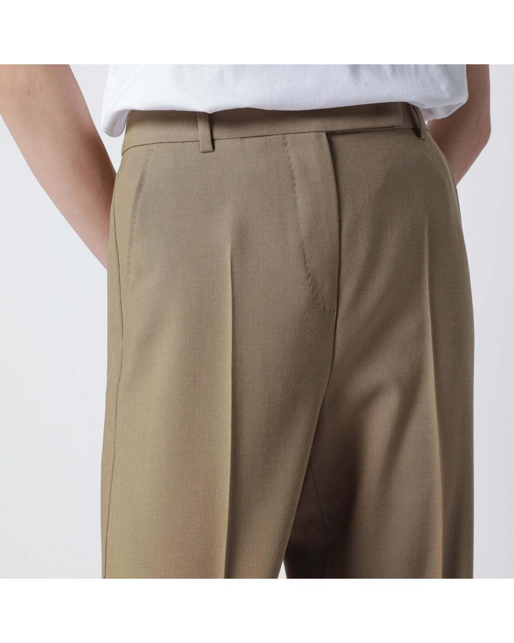 Max Mara Natural Casual Pants With Belt Loops