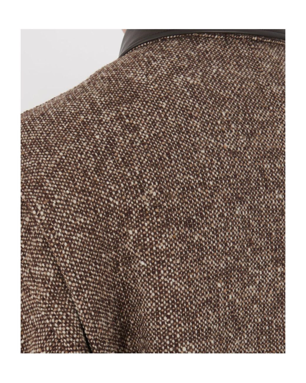 Auralee Brown Tweed Zip-Up Casual Jacket for men