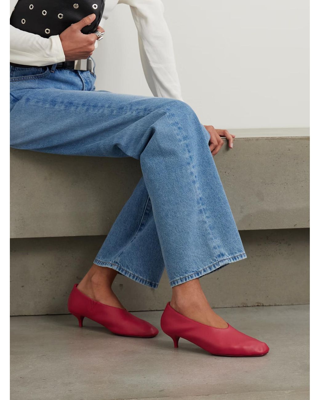 St. Agni Red Leather High Heels