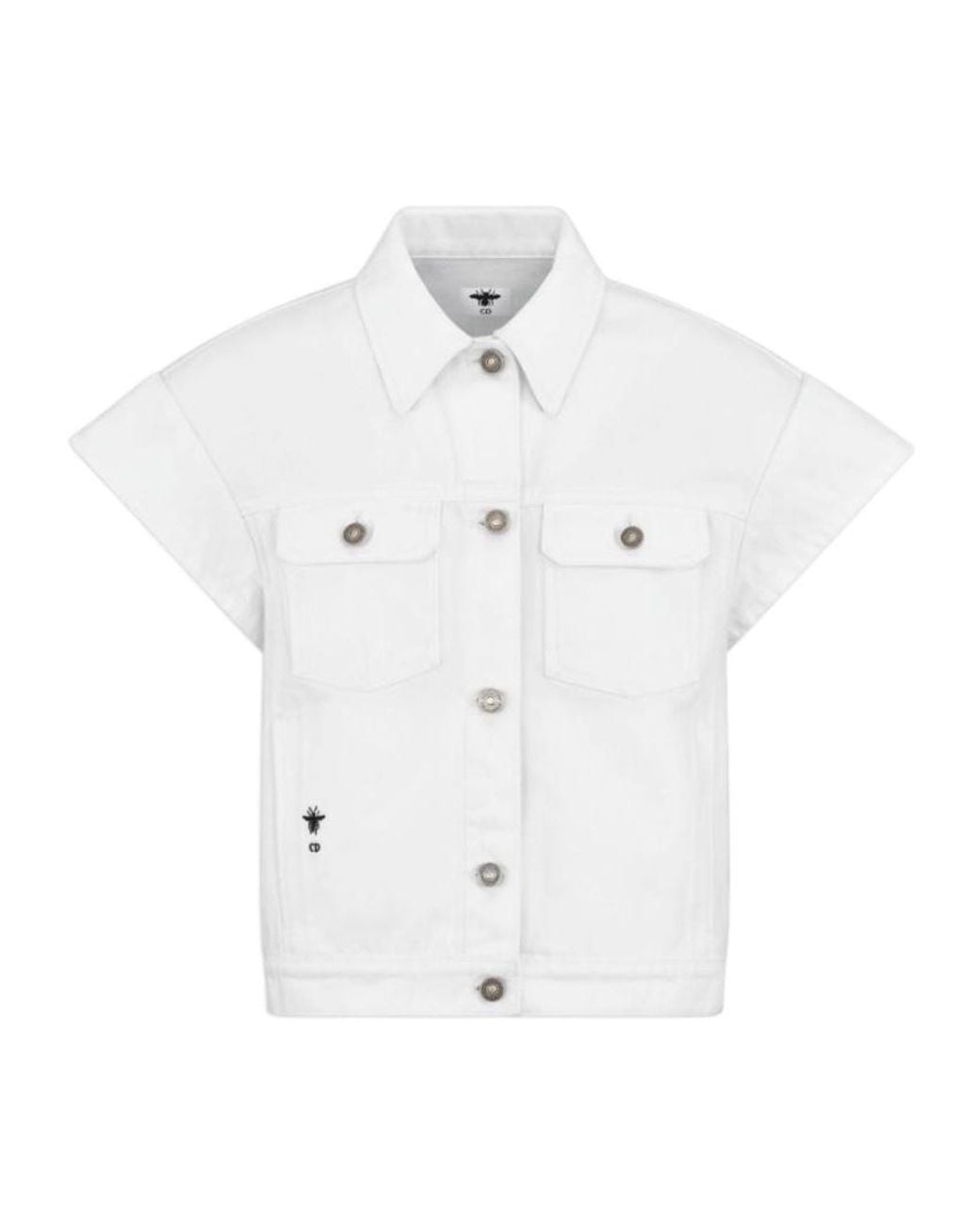 Dior White Iviera Jacket With Cap Sleeves