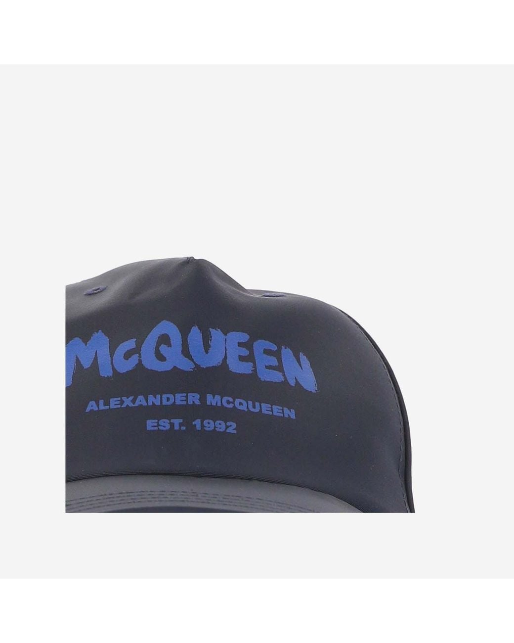 McQueen Blue Logo Printed Baseball Cap for men