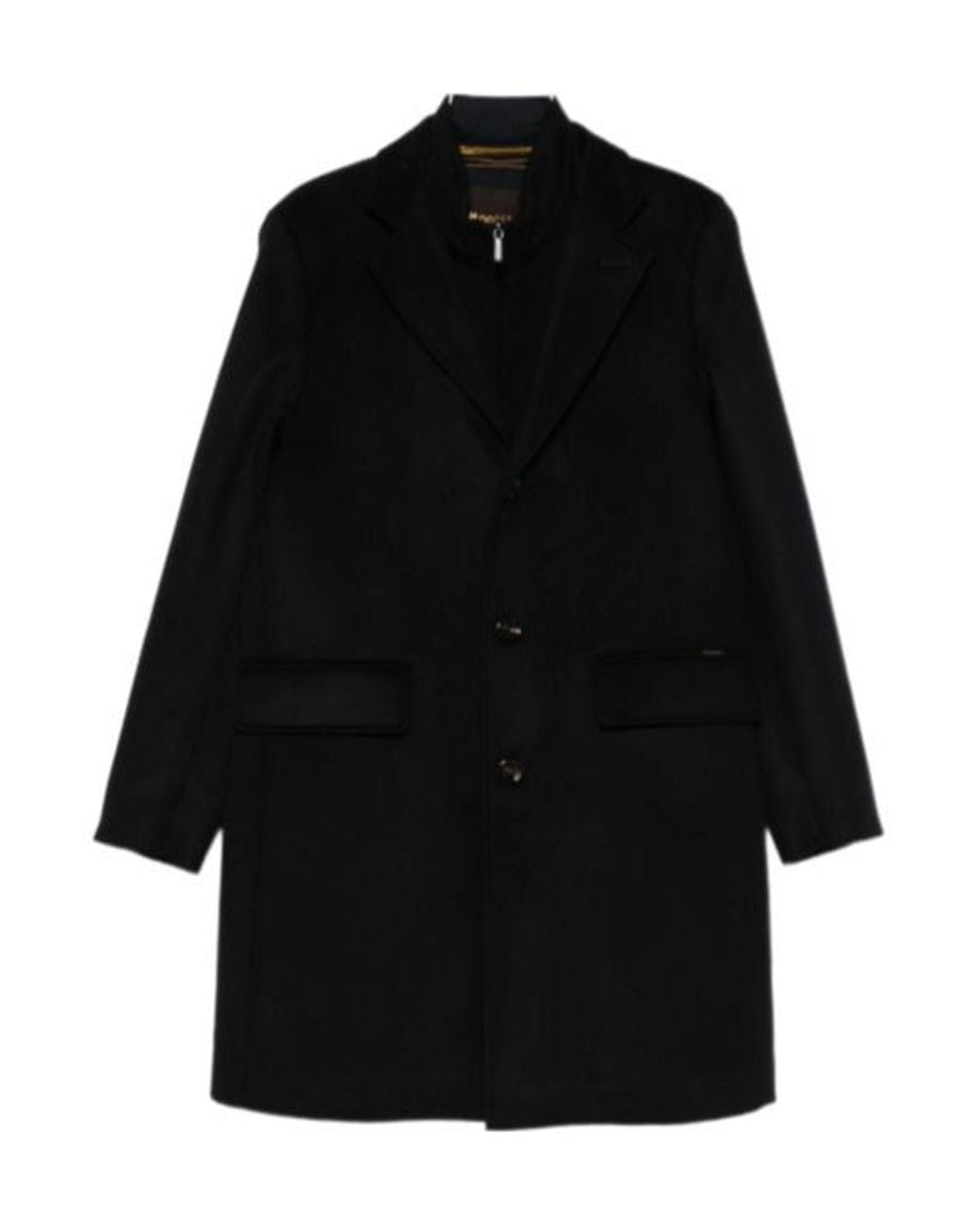 Moorer Black Single-Breasted Insulated Coat for men