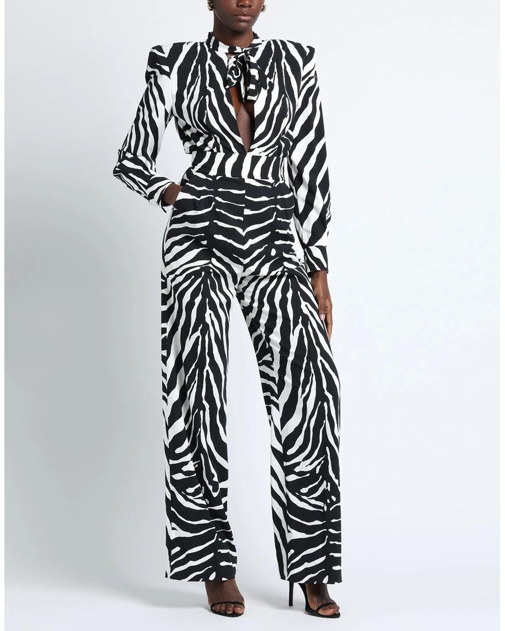 Dolce & Gabbana Black Animal Print Jumpsuits