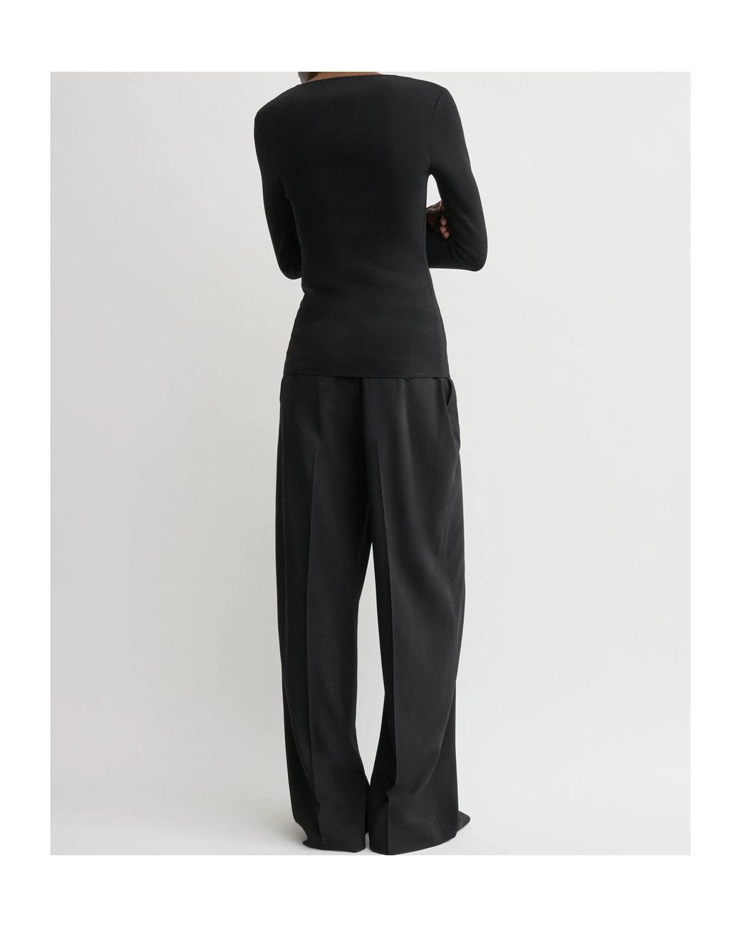 Totême Black Totême Scoop Neck Knitted Top