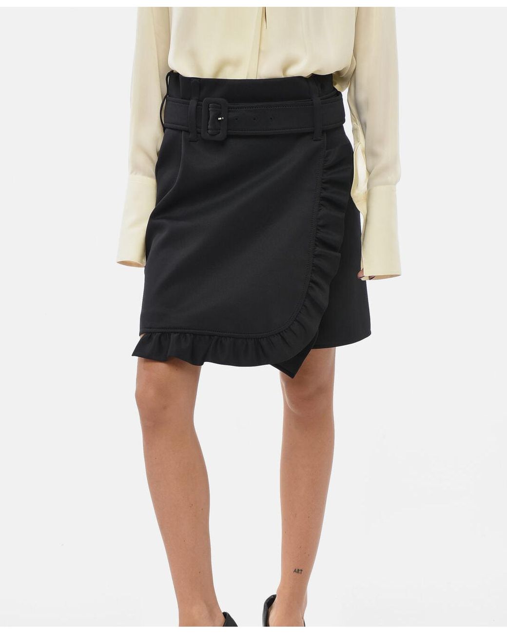 Prada Black Belted Mini Skirt