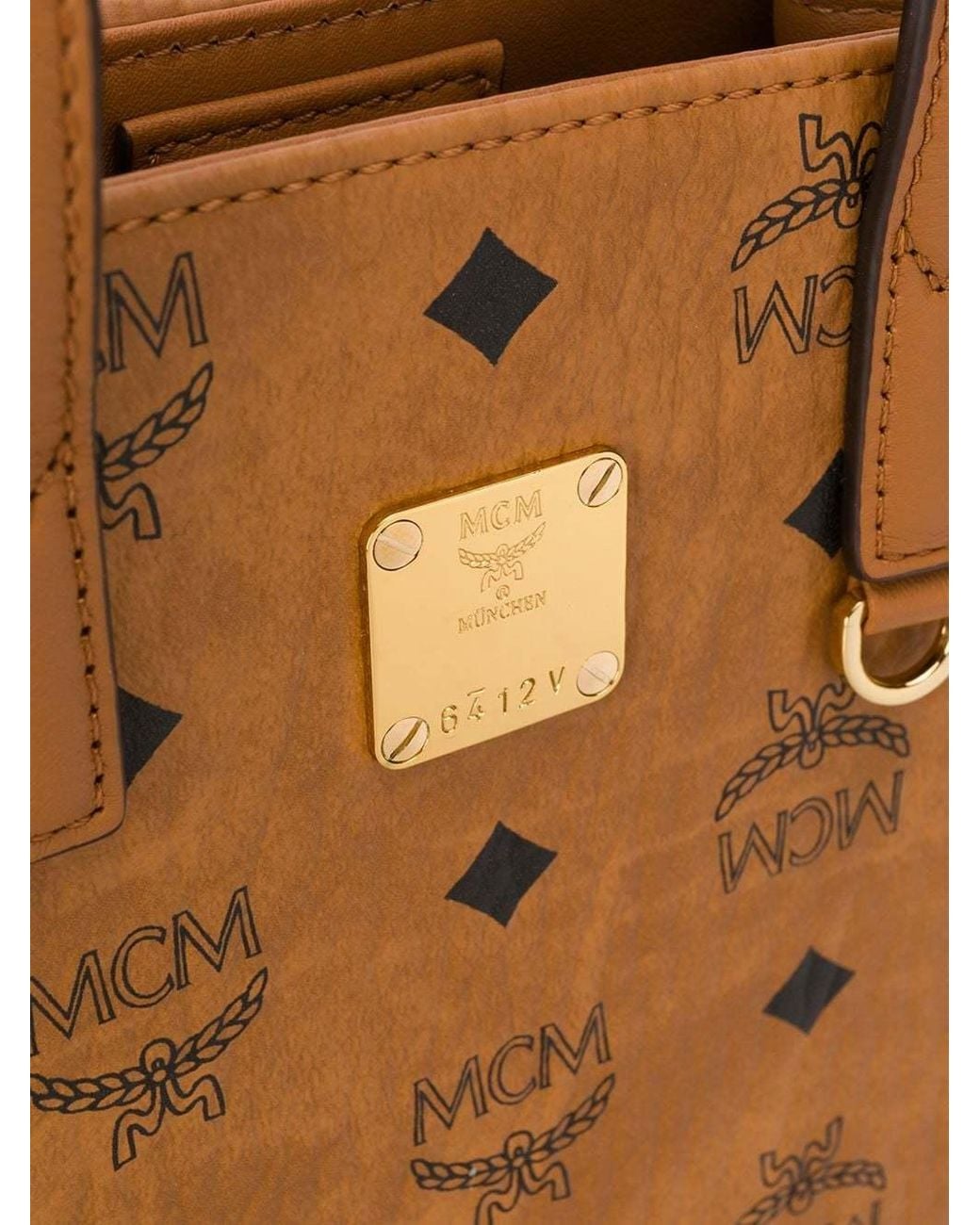 MCM Brown Monogram Print Tote Bag