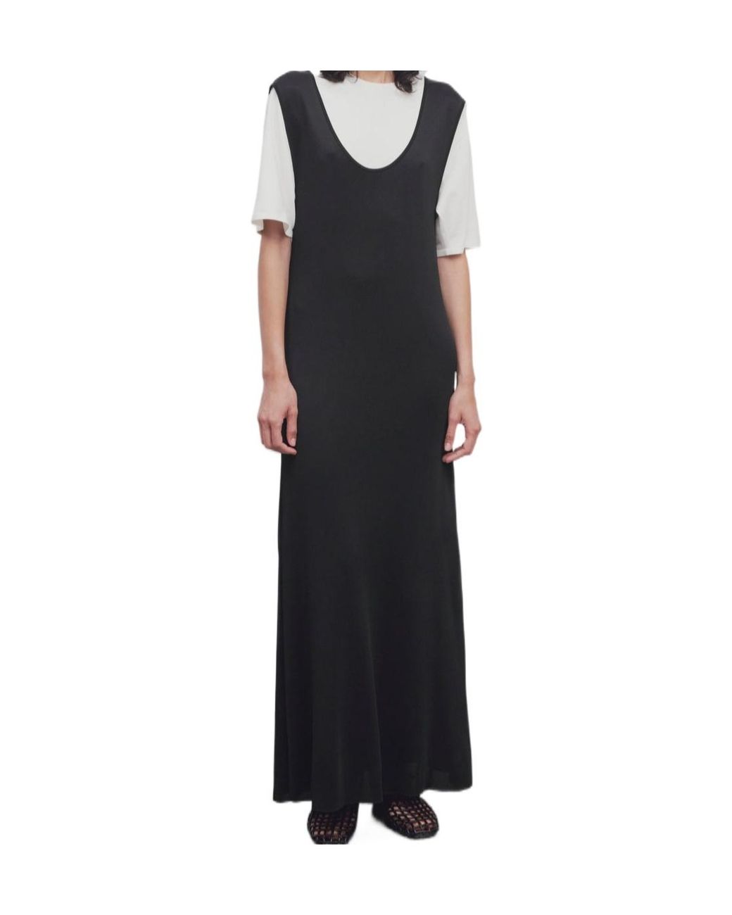 The Row Black Agla Sleeveless Maxi Dress