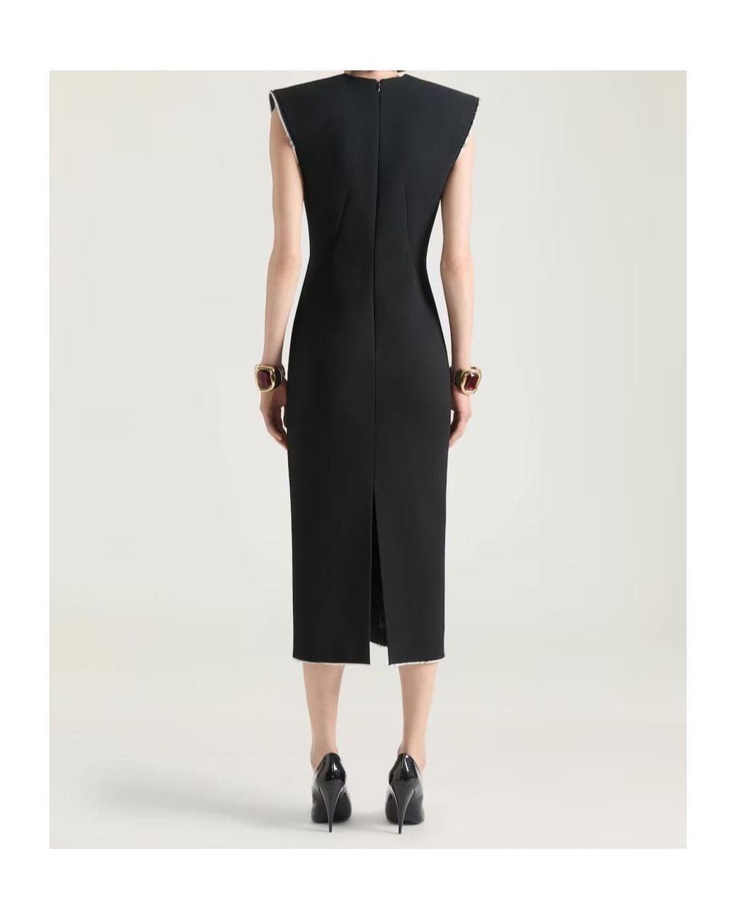 Givenchy Black V-Neck Pencil Midi Dress