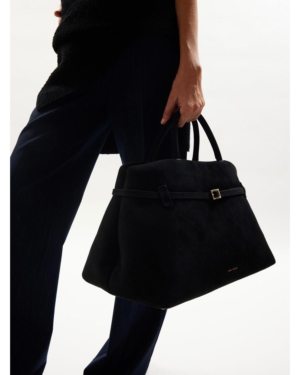 MANU Atelier Black Le Cambon 35 Suede Tote Bag