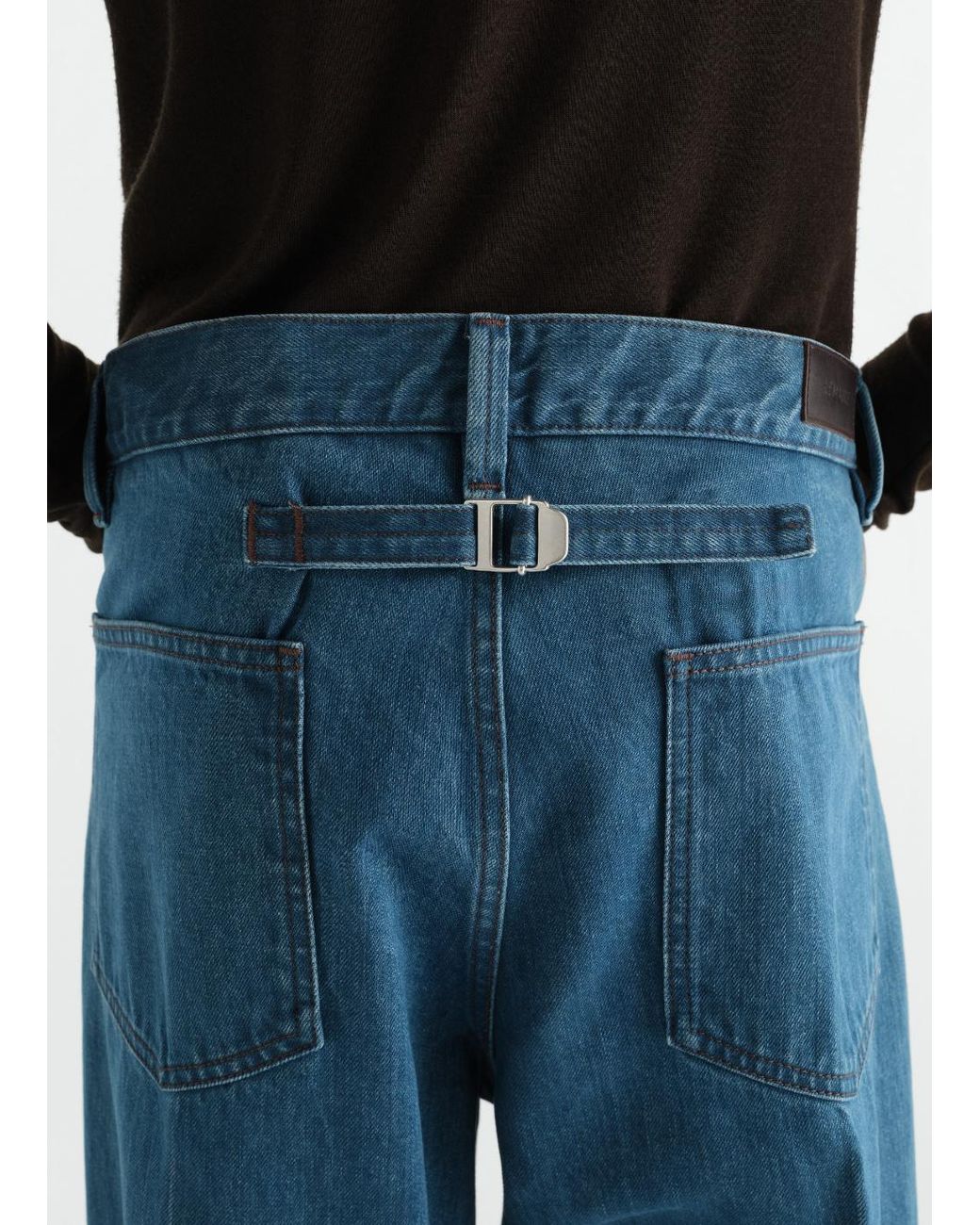 Lemaire Blue Straight Five-Pocket Pants for men