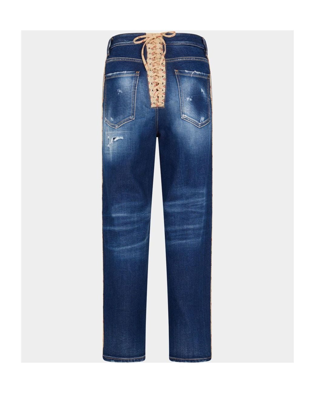 DSquared² Blue Medium Ripped Knee Wash Boston Jeans