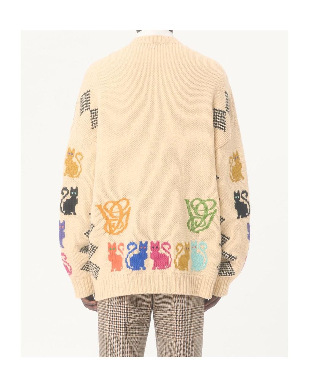 Valentino White Animal Patterned Button-Up Cardigan for men