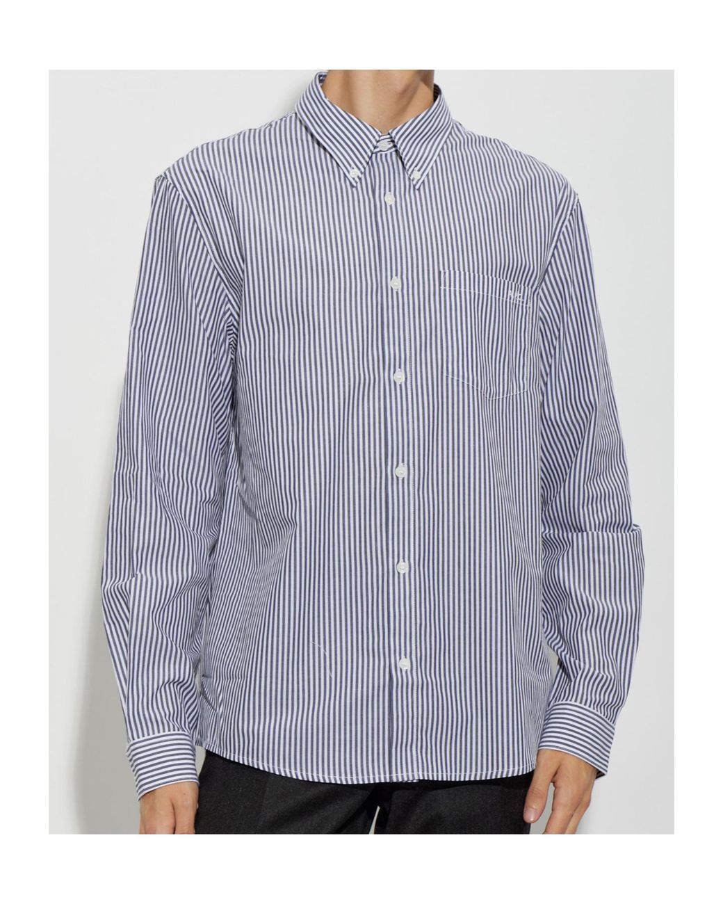 A.P.C. Purple Cohsd Striped Shirt for men