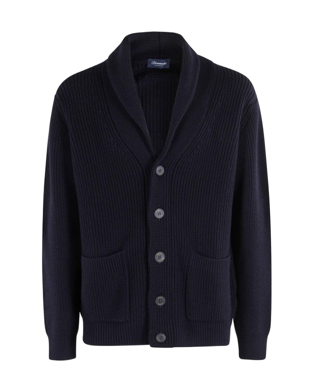 Drumohr Blue Long-Sleeve Knit Cardigan for men