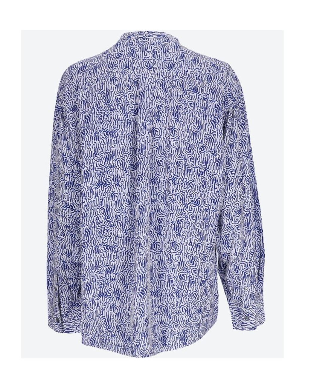 Isabel Marant Blue Catchell Abstract-Print Shirt
