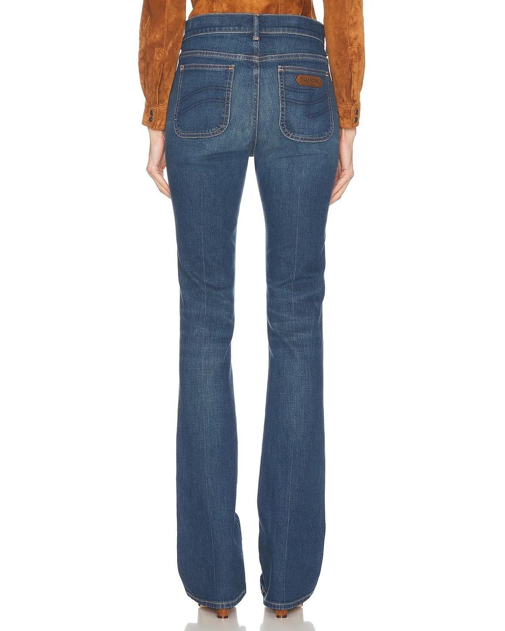 Tom Ford Blue Washed Denim Flared Jeans
