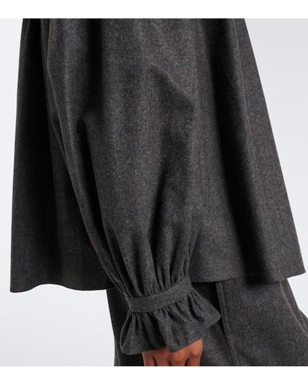 Chloé Black Wool And Cashmere Flannel Blouse