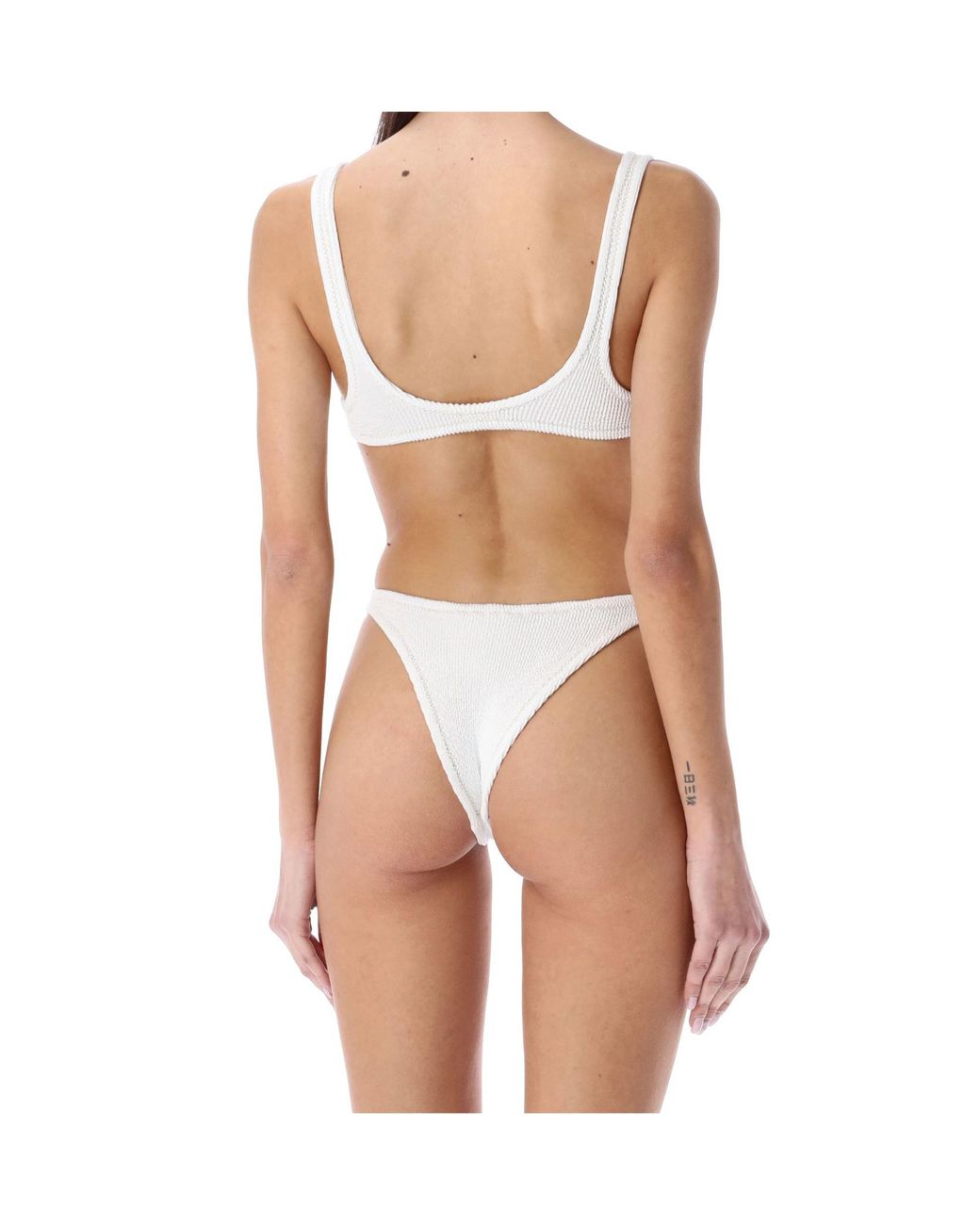 Reina Olga White Augusta Cut-Out Swimsuit