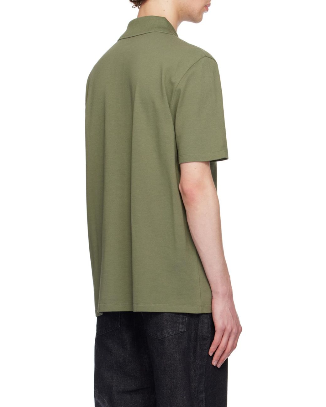 Balmain Green Logo Embroidered Short-Sleeved Polo Shirt for men