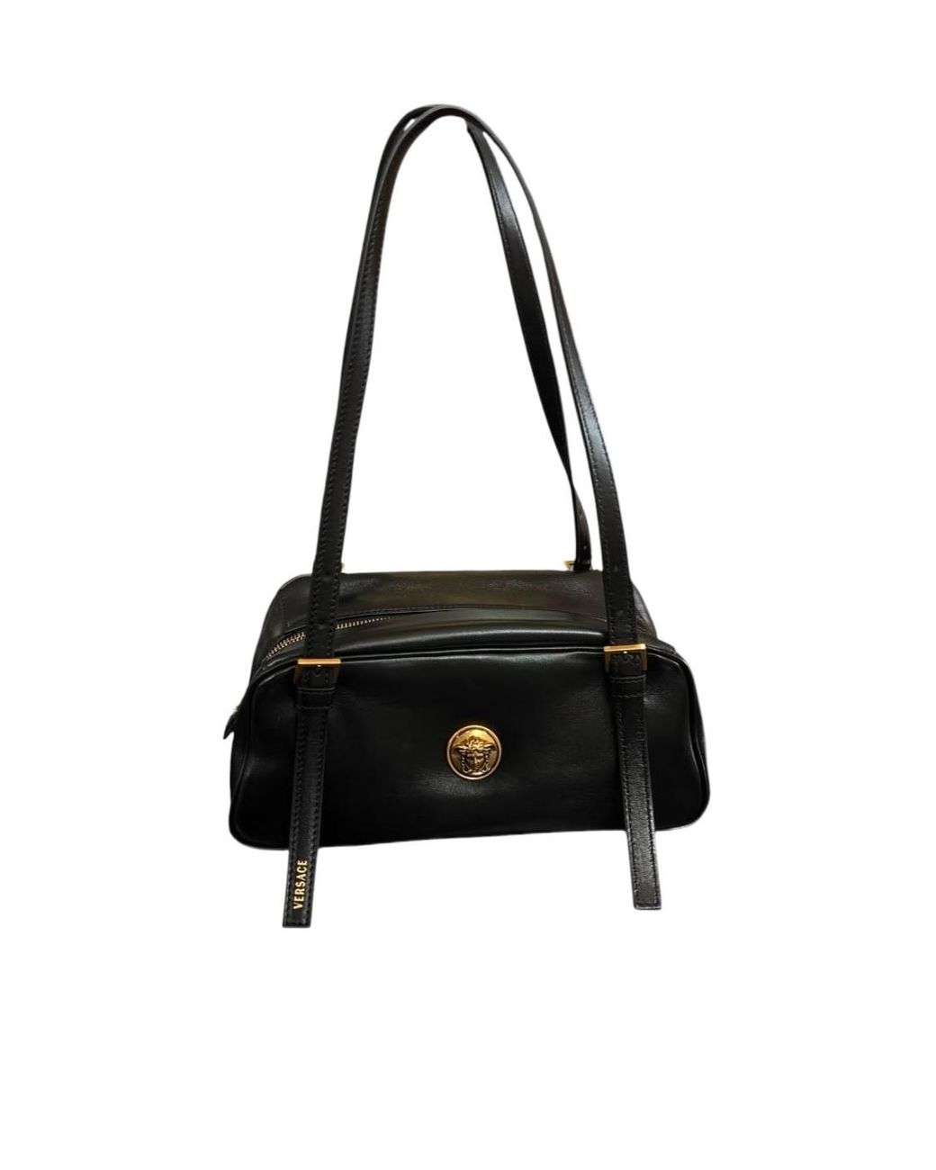Versace Black Emblème Bowling Bag