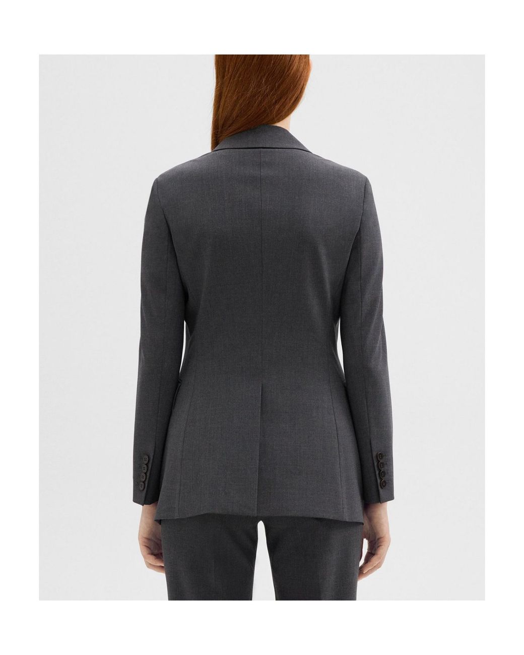 Theory Black Single-Breasted Tailored Blazer